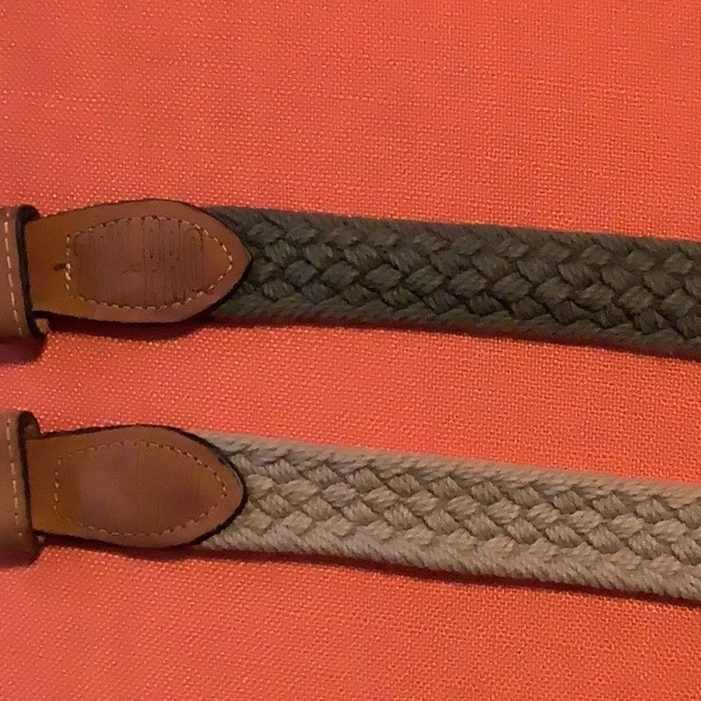 (2) ZEP-PRO Woven Belts MENS SIZE 42 gold buckle minimalist office casual USA - Picture 3 of 4